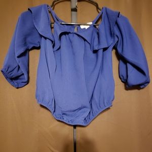 Chocolate Blue Off Shoulder Crop Top